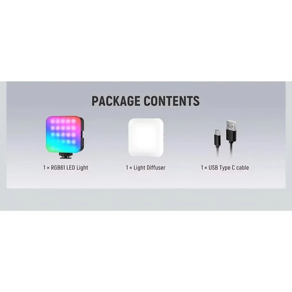 NEEWER Magnetic RGB Camera Light, 360° Full Color RGB61 Small LED Panel BRIGHT!